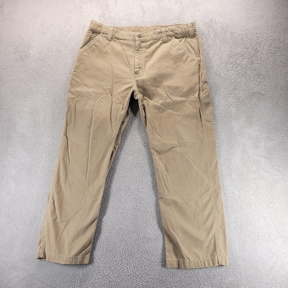 Carhartt Pants Mens 34x30 Beige Relaxed Canvas Carpenter Workwear Utility
